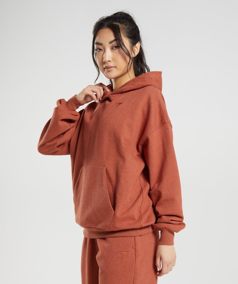 Women's Gymshark Rest Day Sweats Hoodie Brown | NZ 8IGRVX